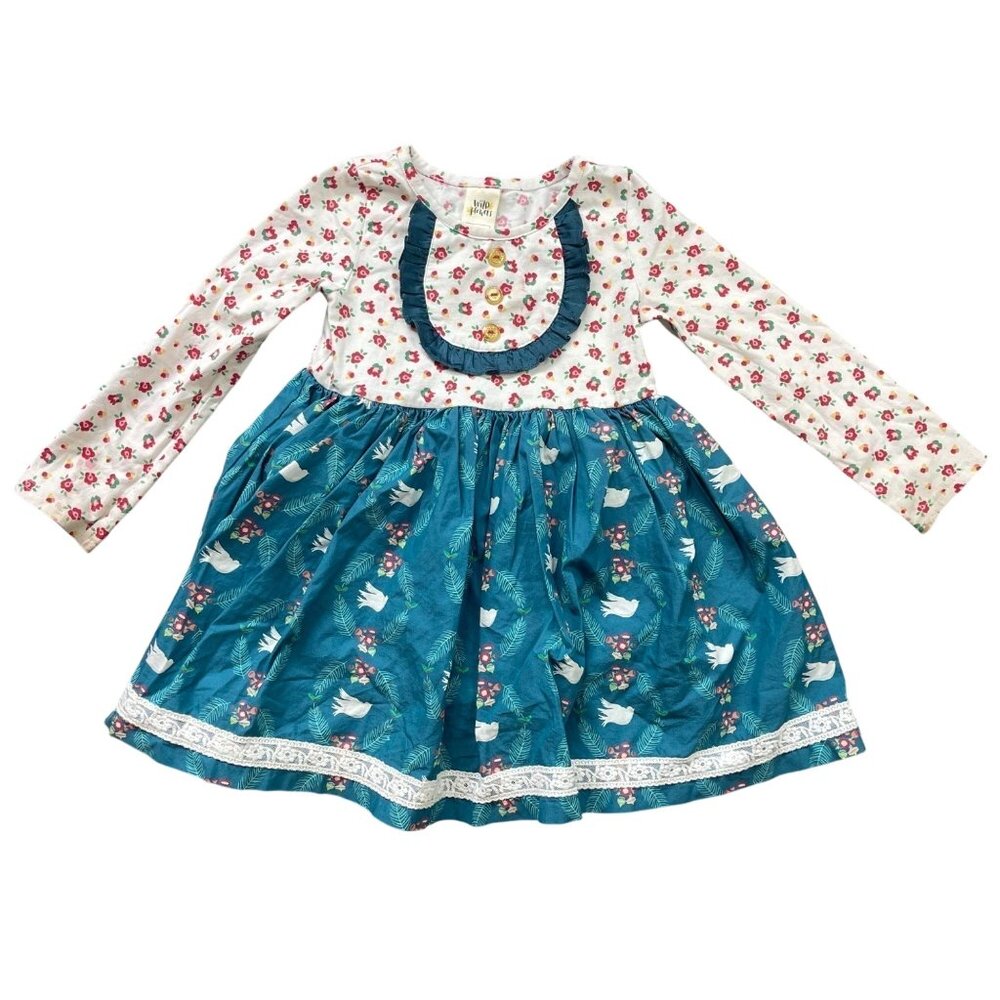 Wild Flowers Little Dove Ballet‎ Bubble Girls Size 4 Holiday Dress Jersey FAIR